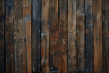 Rustic Brown Wooden Wall Texture with Weathered Planks and Natural Hardwood Pattern Background