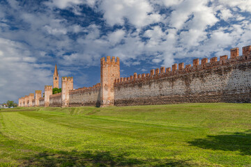 Ancient walls of Montagnana, Padova province, Veneto, Italy - obrazy, fototapety, plakaty