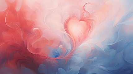 Fototapeta na wymiar Ethereal Hearts in Abstract Harmony Valentines Bliss Background Ai Generative