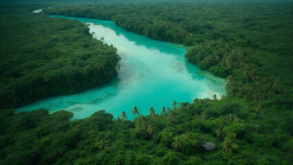 Sekretne Laguny: Szmaragdowa woda w sercu dżungli - obrazy, fototapety, plakaty