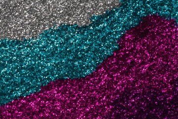 Pink teal silver glitter background