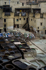 leather tannery in Fes in Morocco