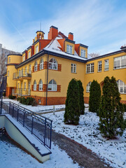 Swinoujscie, Poland  December 5, 2023: Old architecture in the city of Swinoujscie. Is a city and seaport on the Baltic Sea. Poland