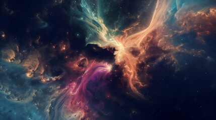 Colorful space galaxy cloud nebula. Stary night cosmos. Universe science astronomy. Supernova background wallpaper