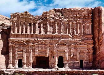 The Royal Tombs of Petra are a group of elaborately carved tombs (Petra, Jordan)