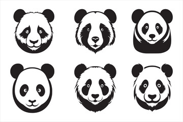 Obraz premium Silhouette Vector design of a 'Panda icon