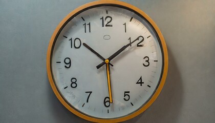 Wall clock show the running time. Time lapse on a modern wall clock