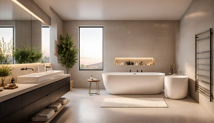 Fototapeta na wymiar interior design Minimalism style - bathroom