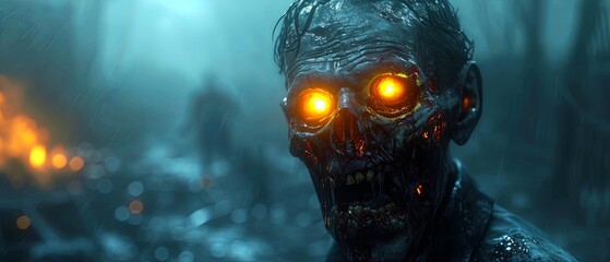 zombie with glowing eyes from black ops