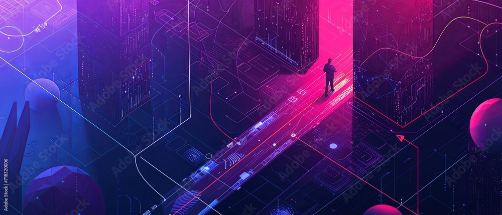 Poster hero image for a website that combines the themes of beyond ai computing network
