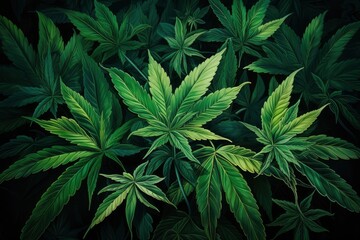 Photo of marijuana plants - obrazy, fototapety, plakaty