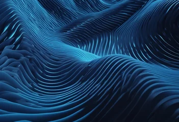 Fototapeten Abstract wallpaper created from Blue 3D Undulating lines Colorful 3D Render with copy-space © FrameFinesse