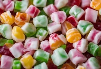 Background of salt water taffy in various flavors and colors
