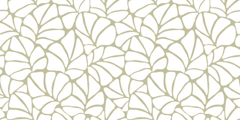Seamless abstract botanical art background with  leaves. Natural hand drawnd grey and  white leaves pattern, monochrome.Vector floral  pattern