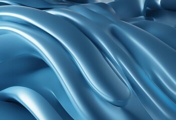 Obraz premium Curvy Blue Surfaces Modern Abstract 3D Background 3D Render