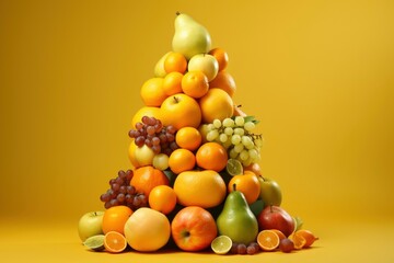 Photos of various fruits on isolated background
