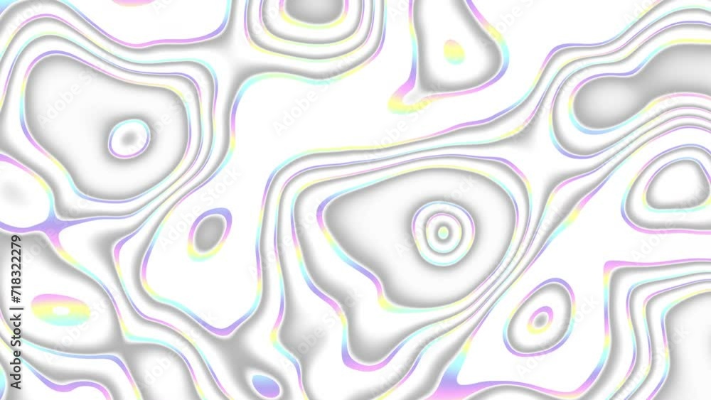 Leinwandbilder distorted neon glowing lines abstract background on gray background. 4k loop. light gray background