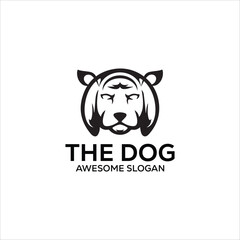 Dog simple mascot logo design illustration