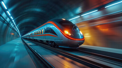 high speed rail with motion blur