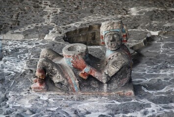 Ancient Aztec Chacmool Offering Statue Templo Mayor Mexico City Mexico