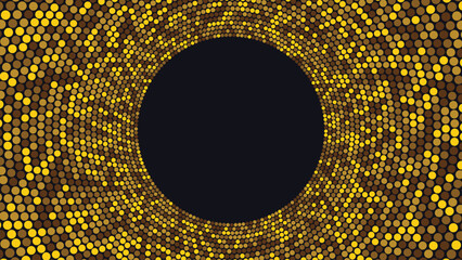 Gilded Radiance Seamless Golden Halftone Background with Shimmering Metallic Dots