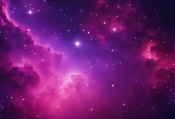 Fototapeta na wymiar Outer Space Wallpaper Contemporary Nebula Panorama with Pink and Purple Colors Clouds and Stars