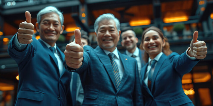 People with thumbs up