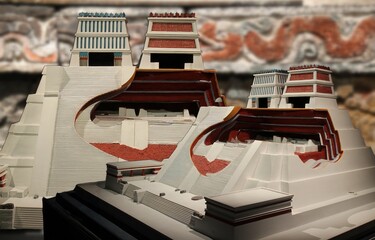 Reconstruction of the Templo Mayor, the main temple of Tenochtitlan, capital of the Aztec empire