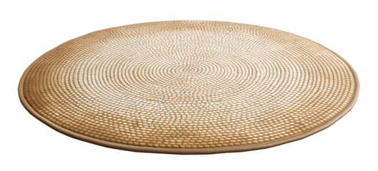 Round carpet isolated on white transparent background, png, close up
