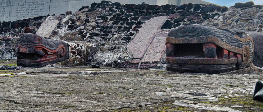The ruins of the Great Pyramid (or Templo Mayor) the main temple of Tenochtitlan (now Mexico City), capital of the Aztec empire