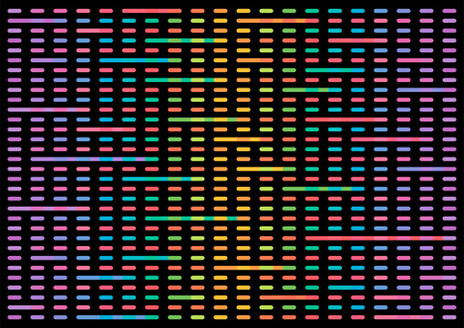 dashed line pattern. colorful lines pattern on black background
