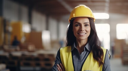 Proud Woman with Project Management Mindset in Office Generative AI