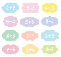 different geometric shapes and mathematical operations