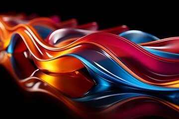 Abstract neon wave design - colorful flowing pattern for background or graphic design concept