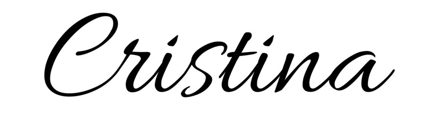 Obraz premium Cristina - black color - name - ideal for websites, emails, presentations, greetings, banners, cards, books, t-shirt, sweatshirt, prints, cricut, silhouette, 