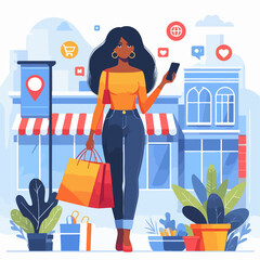 woman shopping in the city