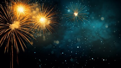 Fototapeta na wymiar Happy new year celebration night sky fireworks image ____3447