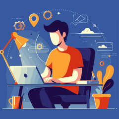 person working on laptop