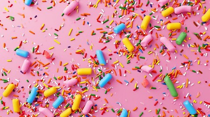 Trendy Pattern of Colorful Sprinkles for Background

