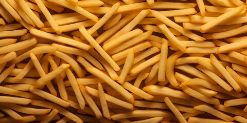 The French fries background with, Fat fry fast french chip meal background snack food potato food tasty Generative AI
