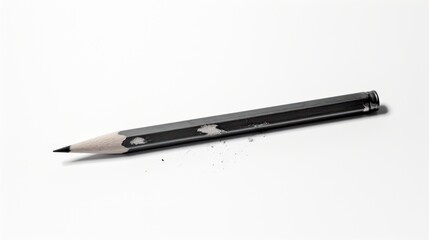  a pencil sitting on top of a white surface with a hole in the end of the end of the pencil.