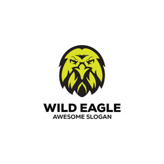 vector eagle head mascot illustration logo design 