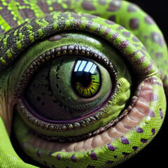 Fototapeta premium Eye of reptiloid, generated AI