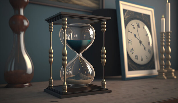 Large antique brass metal hourglass sand timer pictures, ultra HD wallpaper image