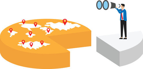 Businessman related to the share market, Business infographic share of the market, Market share business concept
