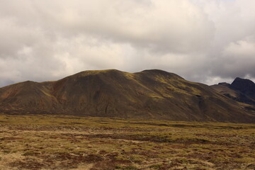 View on a mountain in the Golden Circle which is a tourist area in southern Iceland