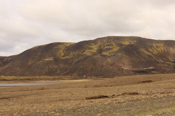View on a mountain in the Golden Circle which is a tourist area in southern Iceland