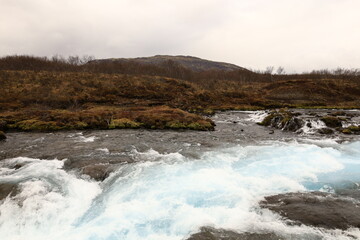 Brúará is a spring-fed river in West Iceland which runs by the boundaries of municipalities Biskupstungur and Grímsnes
