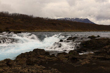 Obraz premium Brúará is a spring-fed river in West Iceland which runs by the boundaries of municipalities Biskupstungur and Grímsnes