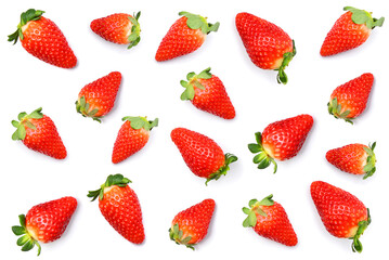 Strawberry pattern on white background.